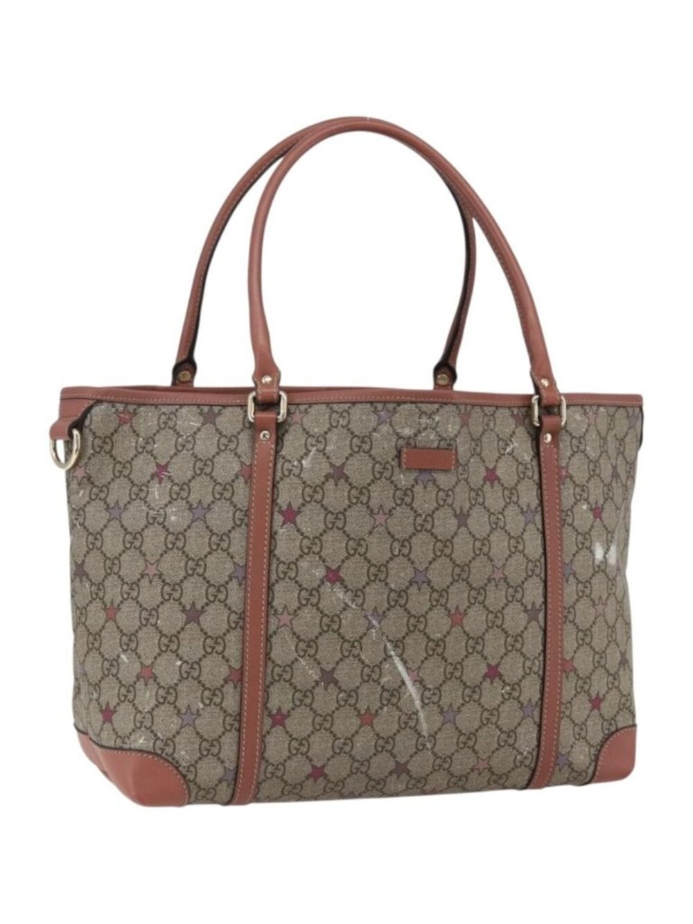 GUCCI GG Supreme Tote Bag PVC Beige Gold 197953